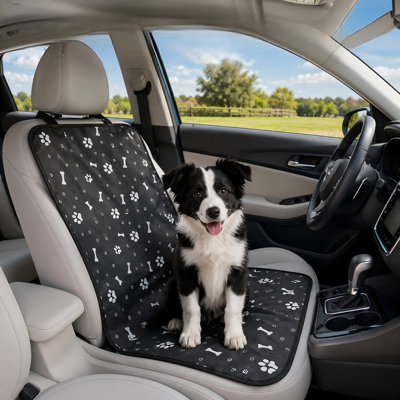 Fabriqué en tissu Oxford imperméable, ce tapis noir pour animaux de compagnie protège les sièges avant et arrière, est doté d'une boucle antidérapante et sert de housse de sécurité pour les chiens en voiture, en camion et en SUV.