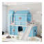 Lit mezzanine simple avec glissade - Bleu