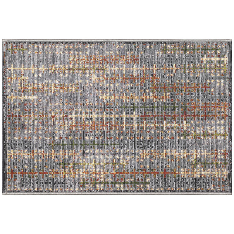 Abstract Kitchen Mat, Black, Runner 1'11" x 4'11"