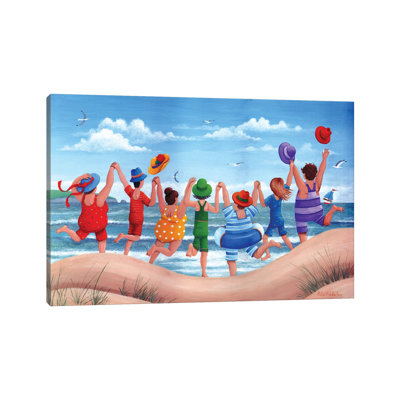 Beach Party Rainbow Scene by Peter Adderley - Graphic Art Print on Canvas