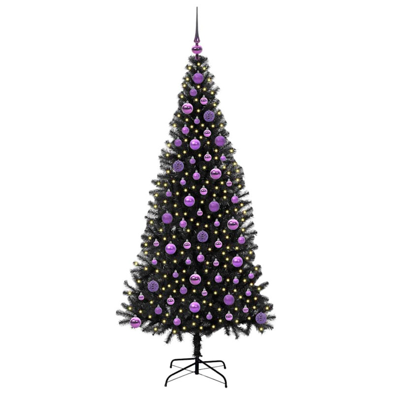 Christmas Tree with 300 LEDs with Stand PVC, Purple, 5.91' H
