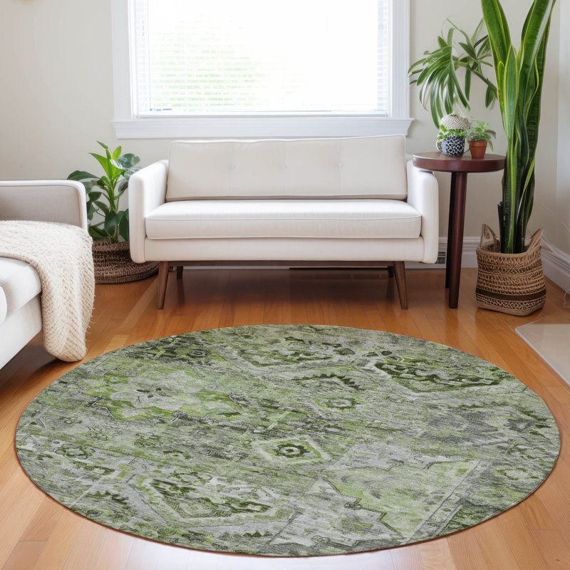 Tapis intérieur / extérieur Aelain Aloe , 2 pi 6 po x 3 pi 10 po