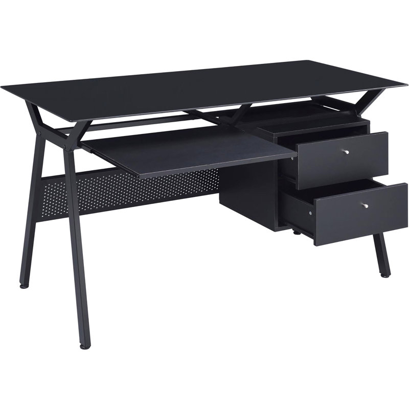 Black 2-Drawer Computer Desk