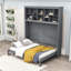 Grand lit escamotable avec tablettes supérieures et ports USB-106588549
