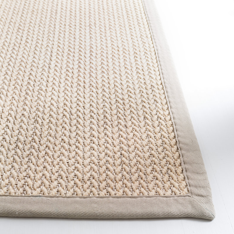 Goffe Natural Wool & Sisal Solid Color Rug, Rectangle 6' x 9'