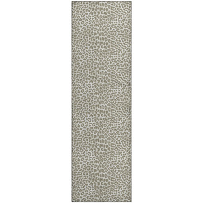 Premium Machine Washable Kishonna AMF43 Taupe Rug