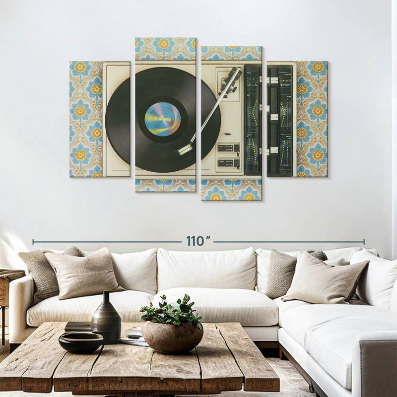 Abarca Old Vinyl Record, 54" H x 84" W
