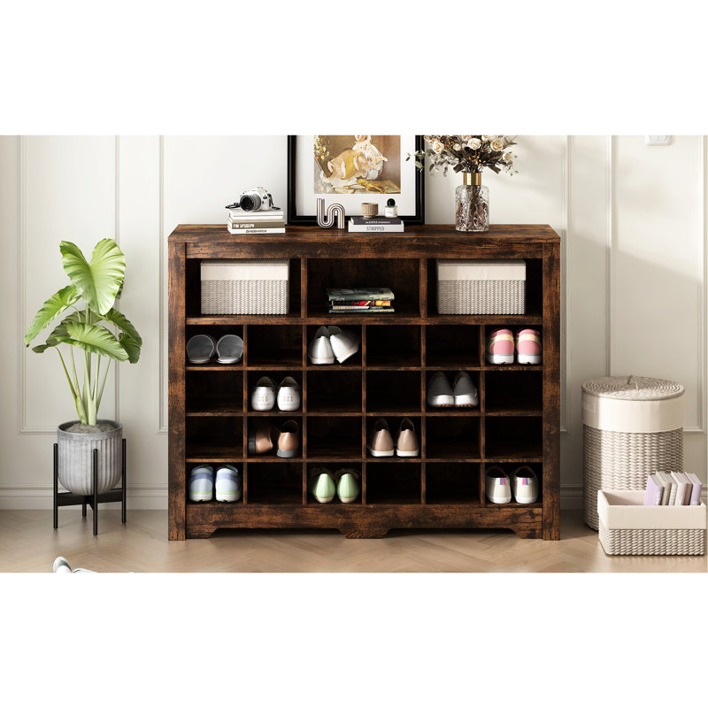 Rustic Brown Shoe Storage, 24 , Contemporary For Home Modern Cabinet, Hue Living Room, Hallway, Rustic Brown