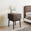 Ensemble de 2 pièces de table de chevet avec poignées en métal de style médiéval-moderne, ensemble de 2 pièces 15,75 po x 15,75 po x 21,65 po