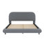 Lit plateforme tapissier avec tissu épais, structure solide et design courbé élégant-23632365