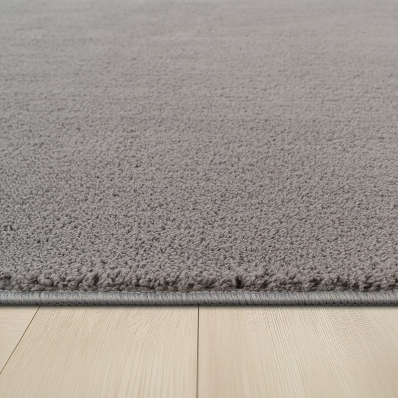 Tapis doux, doux, à poils courts, antidérapant, de couleur unie, lavable, Gris, Rectangle 9 pi 10 po x 13 pi 1 po