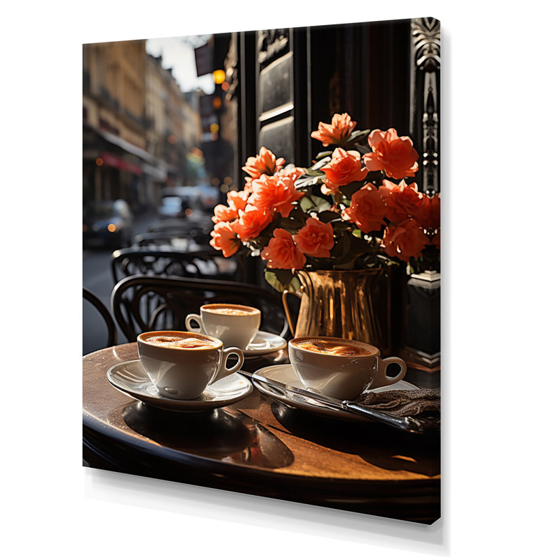 «Paris Caf Terrace Vibes», reproduction sur toile, H 32 po x l 24 po x P 1 po, Toile tendue
