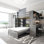Lit mezzanine simple à 2 tiroirs avec bibliothèque Gosim par Harriet Bee