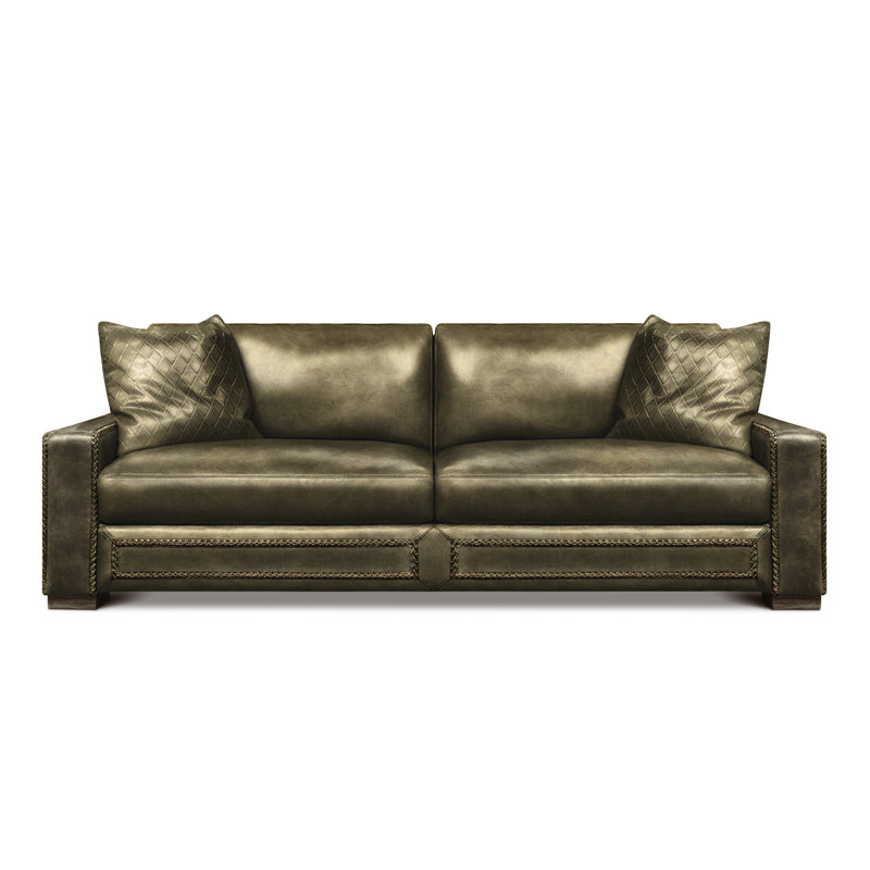 Downtown Cowboy Leather Sofa, Steel (Coyote), Espresso