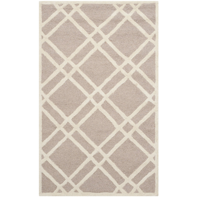 Deedgra Hand Tufted Wool Geometric Rug, Rectangle 2'6" x 4'
