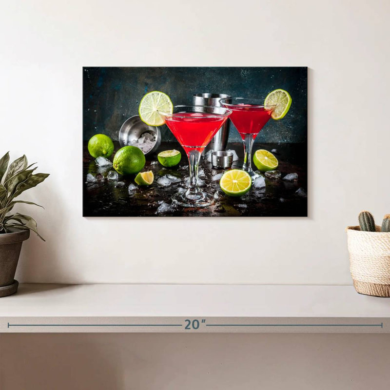 Yarlin - Martini rouge cocktails, H 8 po x l 12 po