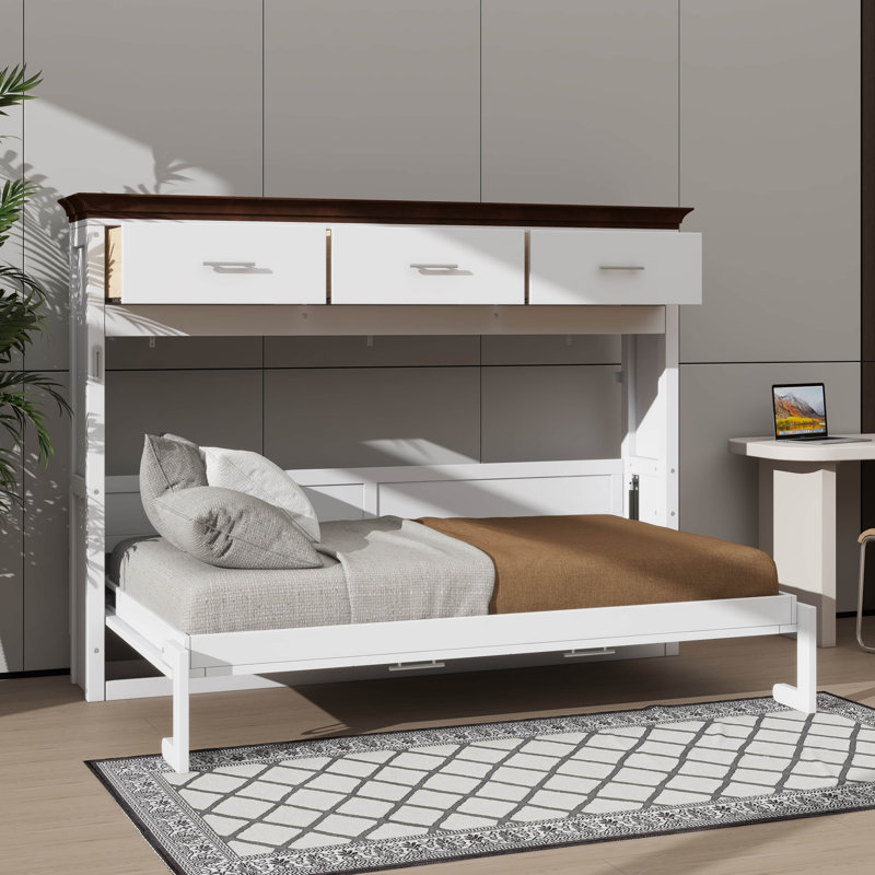 Lit escamotable simple avec tiroirs multiples