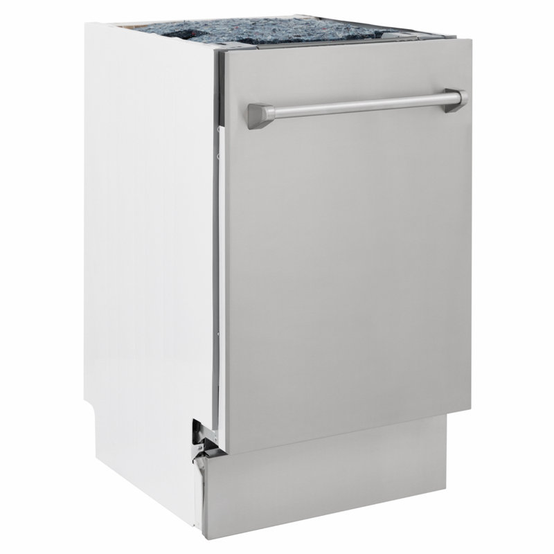 ZLINE 18" Tallac Series 3rd Rack Top Control Dishwasher with Stainless Steel Tub, 51dBa, Stainless Steel