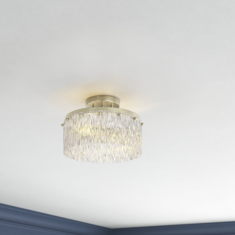Plafonnier semi-encastré Glass, Argent doré