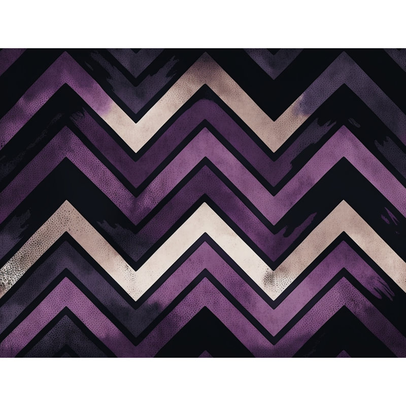 Checkered Comforter, Twin Comforter, Black/Purple Chevron