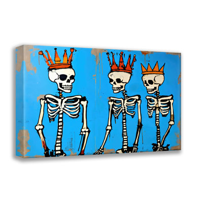 3 Skeletons 3-Homage-Basquiat, estampe numérique sur toile tendue avec châssis
