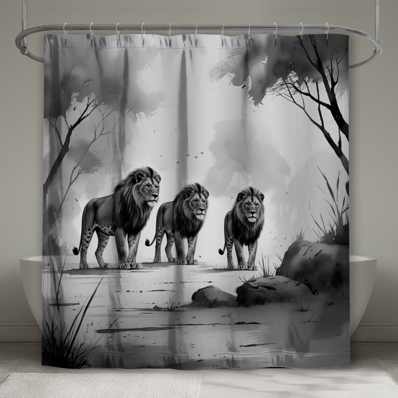 Rideau de douche Three Lions, L 70 po x H 84 po