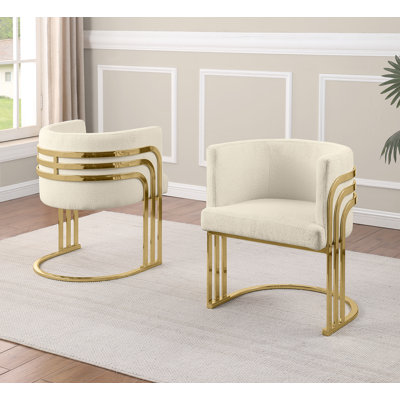 Sled Leg Side Chairs With Teddy Fur Fabric And Chrome Frame