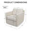 Chaise d'appoint pivotante moderne en jacquard avec base en métal noir mat, entièrement assemblée