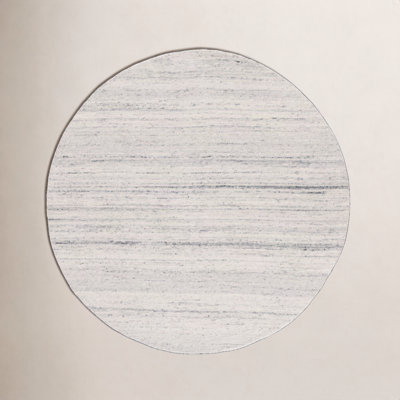 Gray Hand-Woven Striped Wool Rug