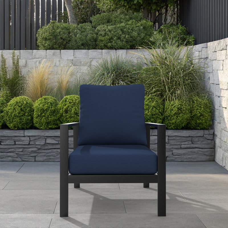 Coussin de siège / chaise longue Amala Sunbrella®, Toile bleu marine Sunbrella®