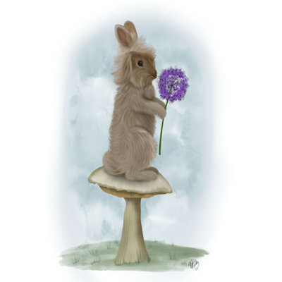 Lapin et agapanthe, impression sur toile tendue