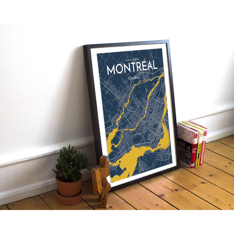 Montreal City Map - No Frame Print, 70 cm H x 50 cm W