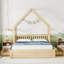  Lit plateforme House avec garde-corps et 2 tiroirs-668716057