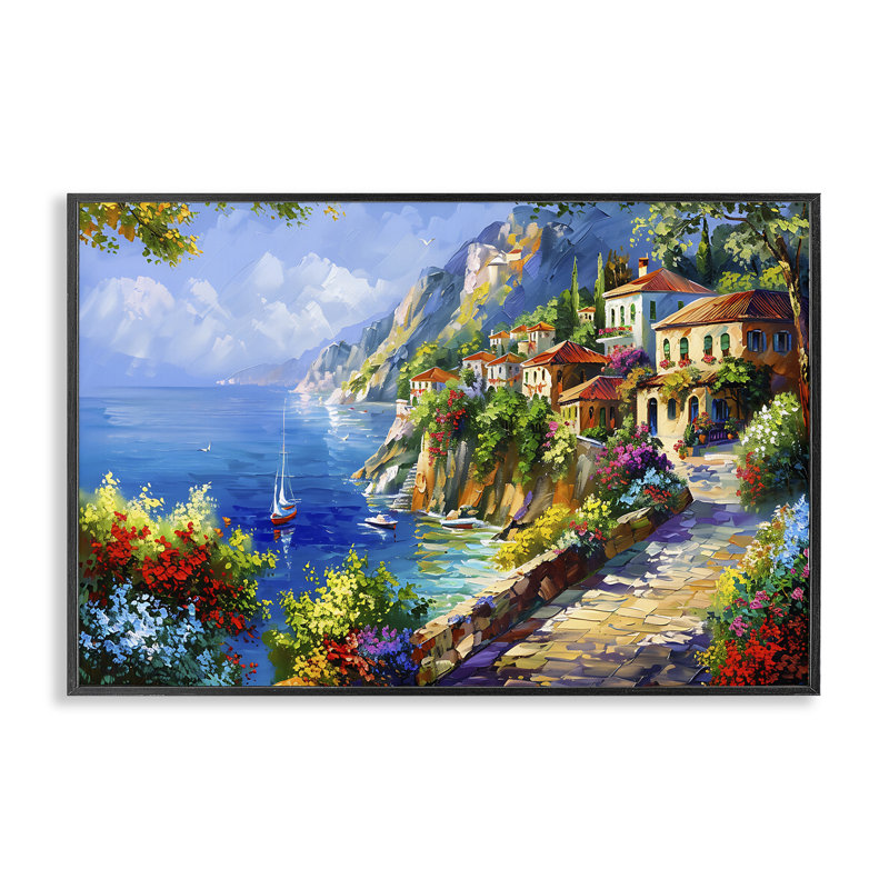 Art giclée panoramique avec vue sur la montagne par LSR Design Studio, H 12 po x l 18 po, Giclée encadrée noir minuit