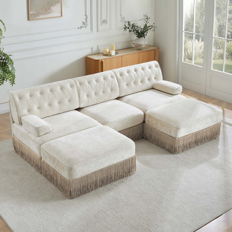 Canapé Chesterfield, Beige
