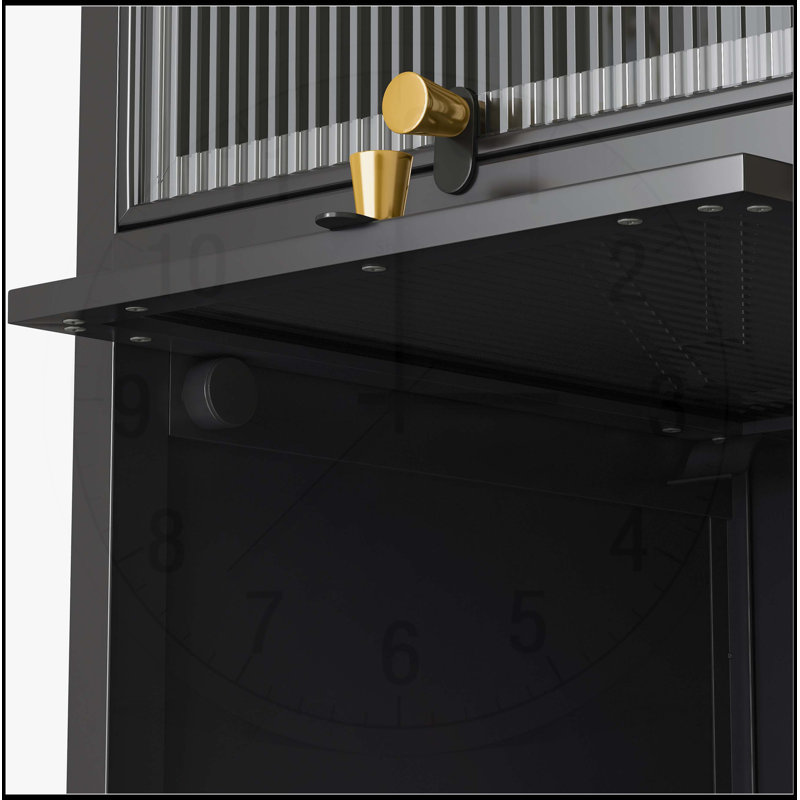 Modern Four-tier Glass Door Cabinet with Five-tier Storage, Perfect for Entryway, Living Room, Bathroom, and Dining Room