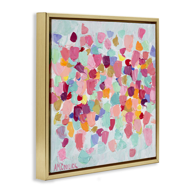 «Pastel Hue Splotches», encadré doré sur toile flottante par Ann Marie Coolick, Cadre flottant métallique doré