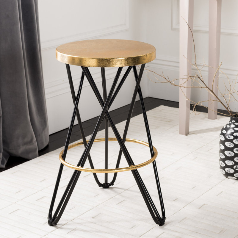 Dimitri Counter Stool with Metal Frame, Black
