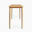 Table de bar d'extérieur rectangulaire en bois d'acacia minimaliste - finition teck