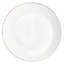 Gibson Home Ogalla 4 Piece Fine Ceramic 10.5 Inch Dinner Plate Set in White with Gold Rim
