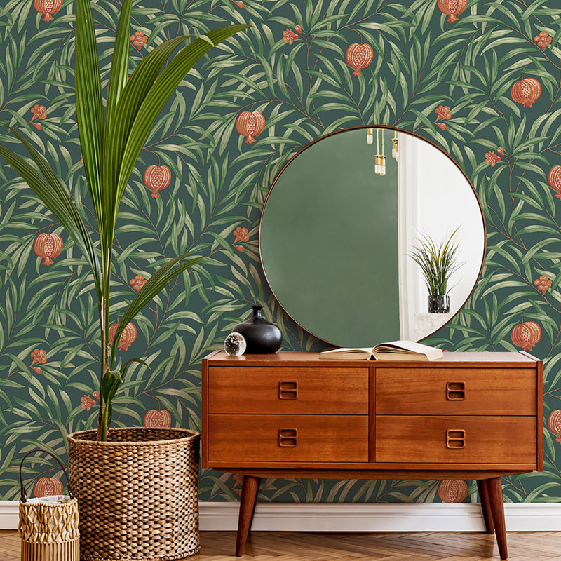 Papier peint Elena Pomegranate, Vert