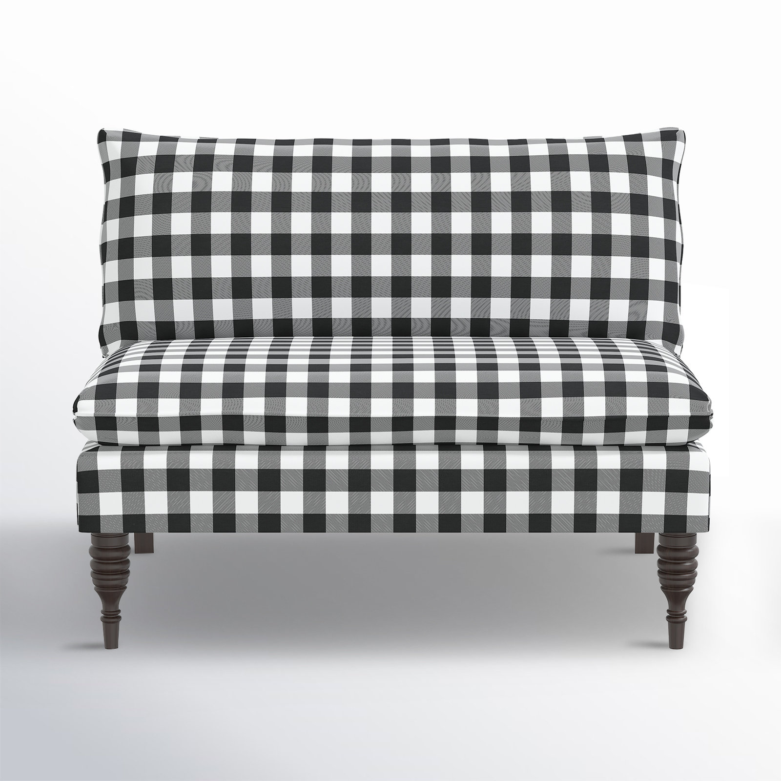 Cecelia 47" Loveseat, Classic Gingham Black