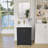24 Inch Solid Surface Bathroom Vanity Top with Integrated Single Sink, Bright White 2" Thick Countertop, Raised Edge & Backsplash