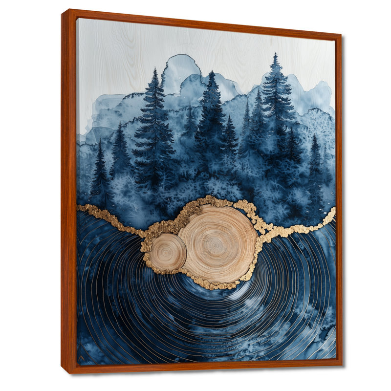 Genva, forêt, verre, veine de cristal III - forêt, art encadré, Brun, Reproduction avec cadre flottant, H 32 po x l 16 po