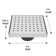 6" Square Shower Drain with Compact Grid Pattern Grate