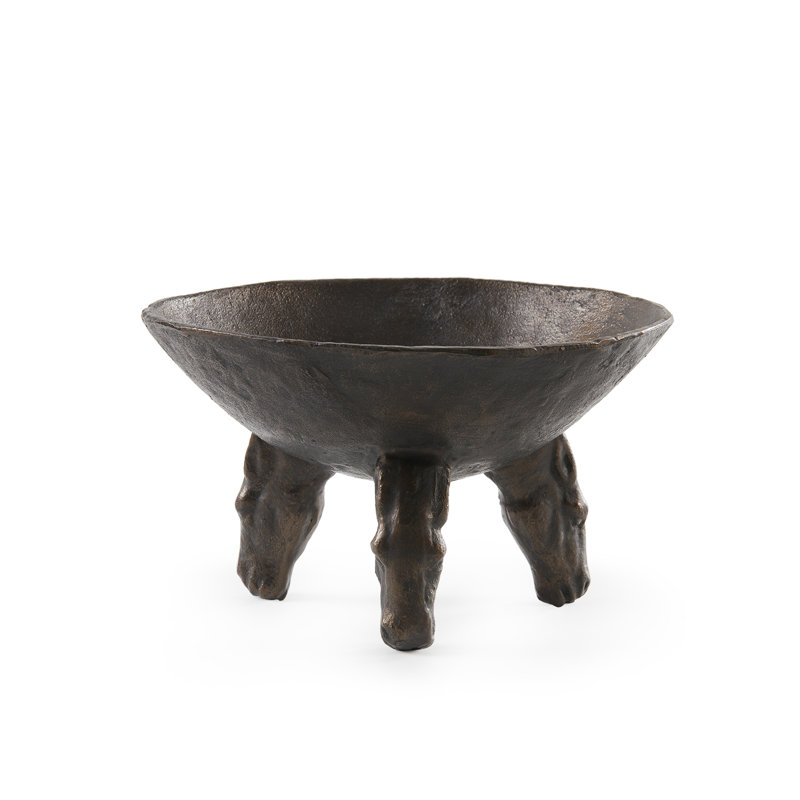 Akai Metal Decorative Bowl, Bronze, 5'' H x 8'' W x 8'' D