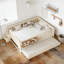 Bed with Built-in Bookshelves and Small Staircase-522426298-522426303