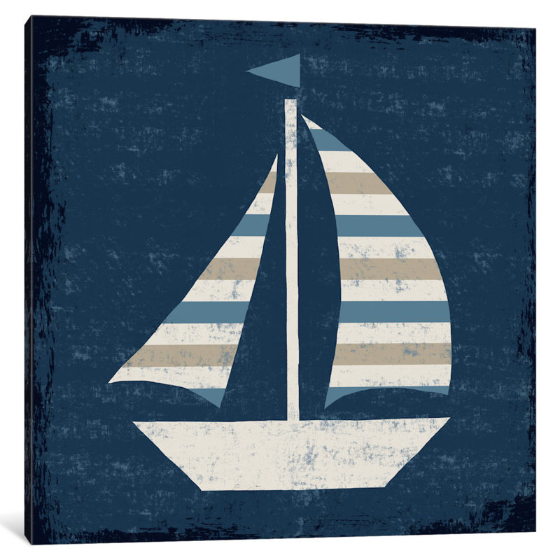 « nautique love (bateau de voilier) »-impression sans cadre sur toile, Toile, H 12 po x l 12 po x P 1,5 po