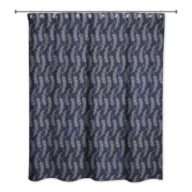 Rideau de douche simple Sudler, Bleu marine