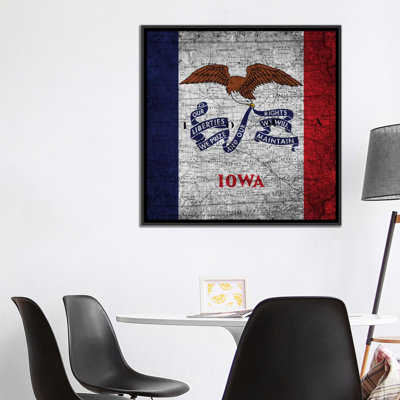 Drapeau iowa, impression sur toile map